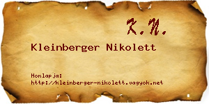 Kleinberger Nikolett névjegykártya