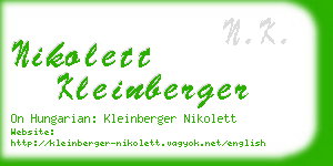 nikolett kleinberger business card